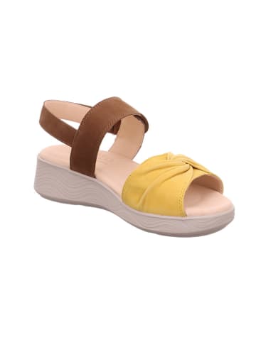 Legero Skórzane sandały "Swing" w kolorze złoto-brązowym na koturnie