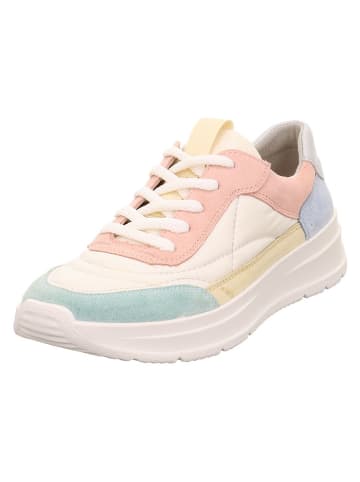 Legero Leder-Sneakers "Sprinter" in Creme/ Rosa/ Grün