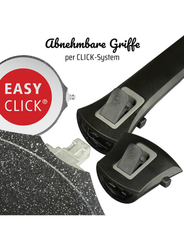 GSW 2tlg. Set: Bratpfanne ''Easy Click Quadura'' in Schwarz - (L)24 x (B)24 cm