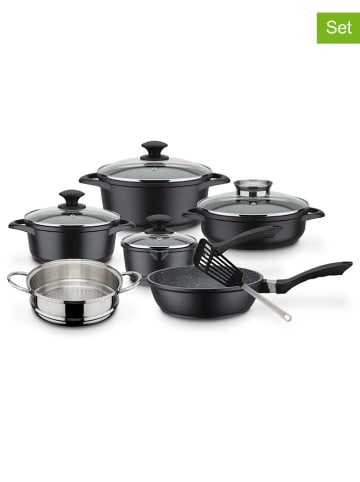 GSW 11tlg. Kochgeschirr-Set ''Gourmet'' in Schwarz