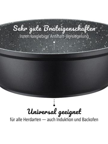 GSW 7tlg. Kochgeschirr-Set ''Gourmet'' in Schwarz