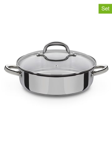 GSW 2-delige set: pan met deksel "Montreal" zilverkleurig - Ø 24 cm