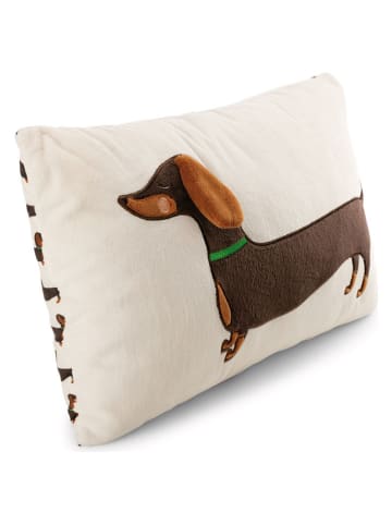 NICI Kissen "Dachshund" in Weiß/ Braun - (L)35 x (B)43 cm