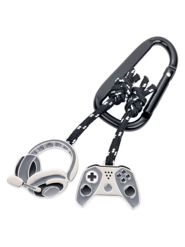 Troika Sleutelhanger "Gaming" zilverkleurig/grijs - (L)10 cm