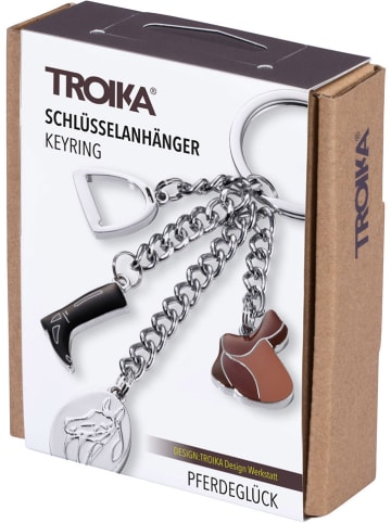 Troika Schlüsselanhänger "Pferdeglück" in Silber