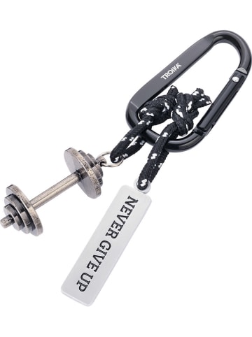 Troika Schlüsselanhänger ''Never Give Up'' in Silber/ Schwarz