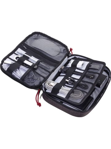 Troika Kabeltas voor electronica-accessoires antraciet - (B)27,5 x (H)20,5 x (D)3 cm