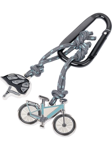 Troika Schlüsselanhänger ''E-Bike'' in Grau/ Schwarz/ Petrol