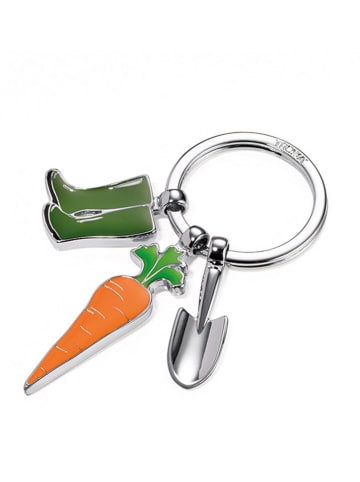 Troika Sleutelhanger "Garden Love" zilverkleurig/groen/oranje