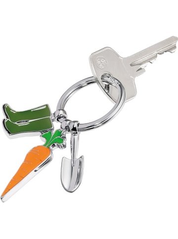 Troika Sleutelhanger "Garden Love" zilverkleurig/groen/oranje