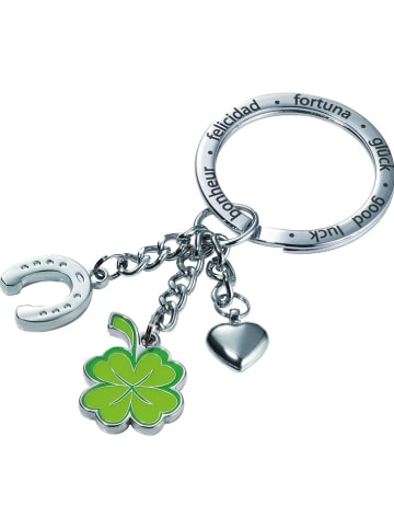 Troika Sleutelhanger "Klavertje" zilverkleurig