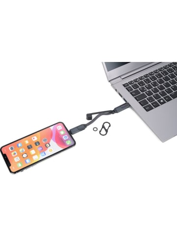Troika Taschenanhänger-Ladekabel ''Speedy'' in Schwarz - (L)13 cm