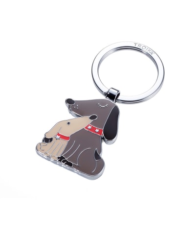 Troika Sleutelhanger "Dog & Doggy" bruin/zilverkleurig
