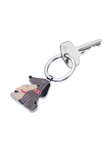 Troika Sleutelhanger "Dog & Doggy" bruin/zilverkleurig