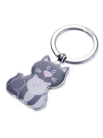 Troika Sleutelhanger "Cat & Kitty" grijs/zilverkleurig