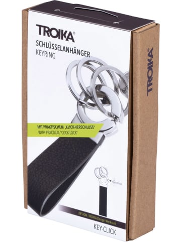 Troika Leren sleutelhanger "Key Click" zwart