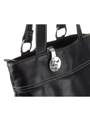 Troika Handtaschenclip ''Black Flowers'' in Weiß/ Schwarz - (B)3,7 x (H)14 x (T)7 cm