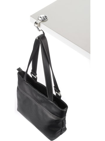 Troika Handtaschenclip ''Black Flowers'' in Weiß/ Schwarz - (B)3,7 x (H)14 x (T)7 cm