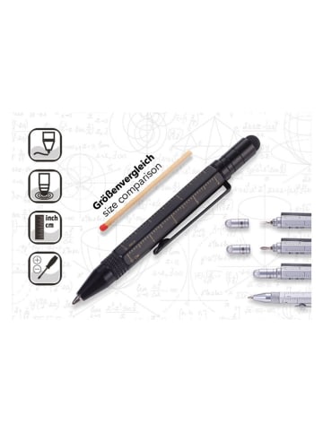 Troika Multifunctionele balpen zwart - (H)8,2 cm