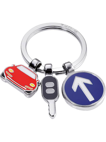 Troika Brelok "On the Road" w kolorze srebrno-niebiesko-czerwonym do kluczy