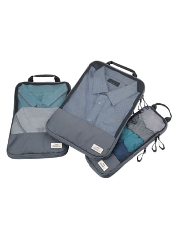 Troika 3-delige set: reiscompressietassen grijs - (L)39 x (B)27 cm
