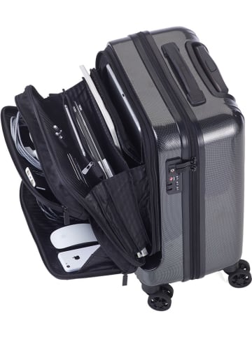 Troika Hardcase-Trolley in Schwarz - (B)37 x (H)53 x (T)24 cm