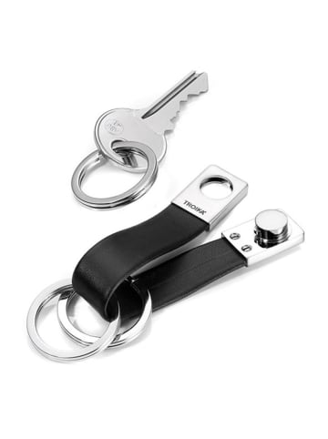 Troika Leren sleutelhanger zwart