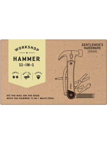 Gentlemen's Hardware 11-in-1 multitool "Kraft" zilverkleurig/lichtbruin - (L)20 cm