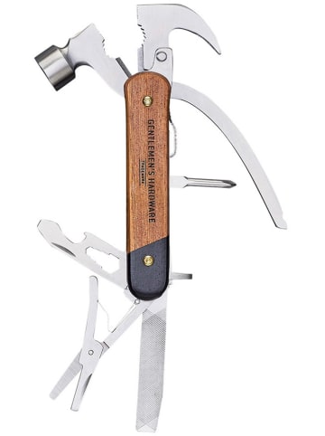 Gentlemen's Hardware 11in1-Multifunktionswerkzeug "Kraft" in Silber/ Hellbraun - (L)20 cm