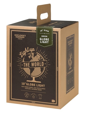 Gentlemen's Hardware Świecący globus w kolorze zielono-srebrnym