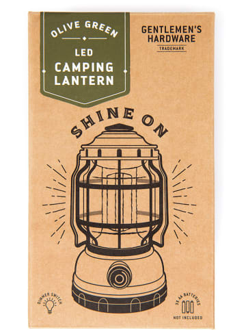 Gentlemen's Hardware Lampion kempingowy LED w kolorze oliwkowo-czarnym - wys. 18 cm