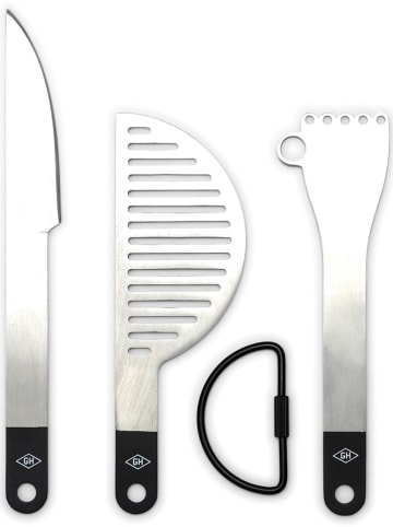 Gentlemen's Hardware 3-delige cocktailset zilverkleurig/zwart