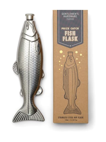 Gentlemen's Hardware Piersiówka "Fish" w kolorze srebrnym - 130 ml