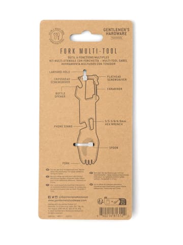 Gentlemen's Hardware Narzędzie wielofunkcyjne "Fork Yeah" w kolorze srebrnym