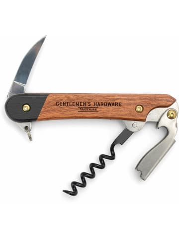 Gentlemen's Hardware Barmann-Multifunktionswerkzeug "Waiters Friend" in Hellbraun/ Silber - (L)11 cm
