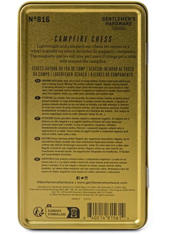 Gentlemen's Hardware Szachy "Campfire Chess" w kolorze złoto-czarnym