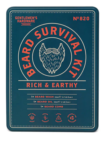 Gentlemen's Hardware 3-delige baardverzorgingsset donkerblauw