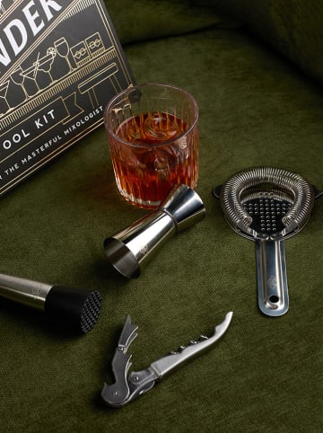 Gentlemen's Hardware 3-częściowy zestaw barowy w kolorze srebrno-czarnym