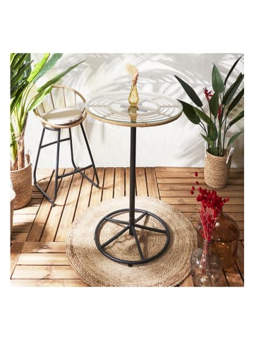 Garden Spirit Gartentisch "Surabay" in Natur/ Schwarz - (H)100 x Ø 65 cm