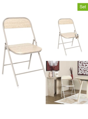 Garden Spirit 4-delige set: klapstoelen ‘'Terra’' beige - (B)44 x (H)78 x (D)45 cm