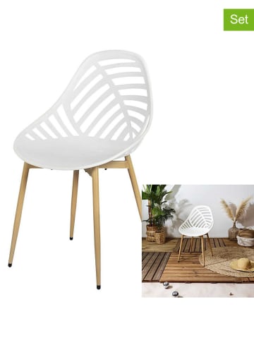 Garden Spirit 4-delige set: stoelen "Alameda" wit - (B)52,3 x (H)86,5 x (D)49 cm