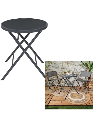 Garden Spirit Klapptisch "Elba" in Grau - (H)71 x Ø 60 cm