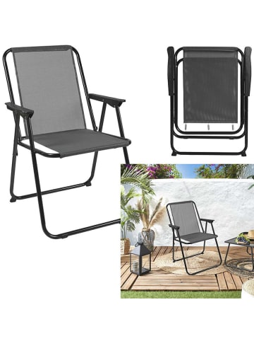 Garden Spirit Klappstuhl ''Pliante'' in Anthrazit - (B)51 x (H)75 x (T)60 cm