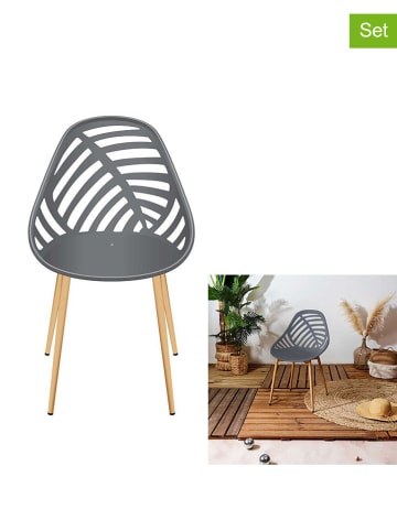 Garden Spirit 4er-Set: Stühle ''Alameda'' in Grau - (B)52,3 x (H)86,5 x (T)49 cm