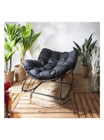 Ethnical Life Loungesessel "Tulum" in Schwarz - (B)96 x (H)73 x (T)114 cm