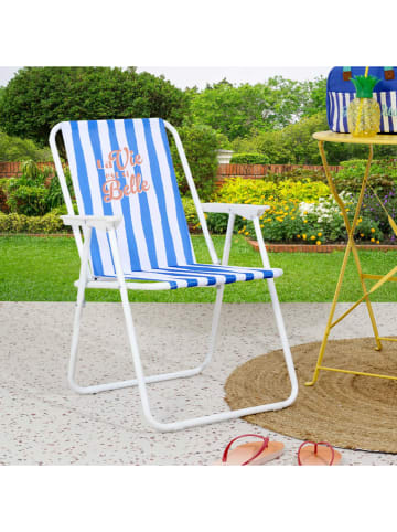 Garden Spirit Klappstuhl "Dolce Vita" in Blau/ Weiß - (B)44 x (H)75 x (T)52 cm