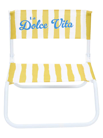 Garden Spirit Klapstoel "Dolce Vita" geel/wit - (B)44 x (H)75 x (D)52 cm