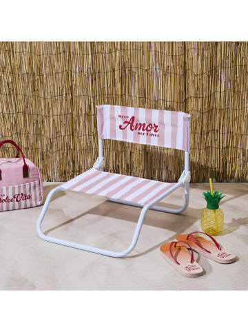 Garden Spirit Klapstoel "Dolce Vita" lichtroze/wit - (B)44 x (H)75 x (D)52 cm
