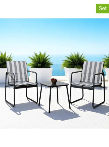 Garden Spirit 3tlg. Gartenmöbel-Set ''Namur'' in Grau/ Weiß