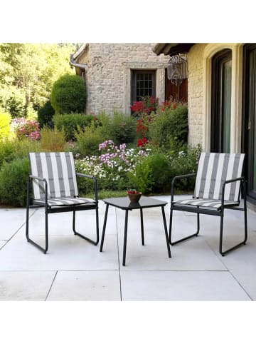 Garden Spirit 3tlg. Gartenmöbel-Set ''Namur'' in Grau/ Weiß